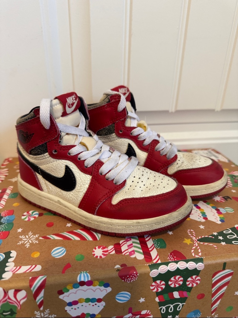 Nike Kids Red, White & Black High-Top Sneakers